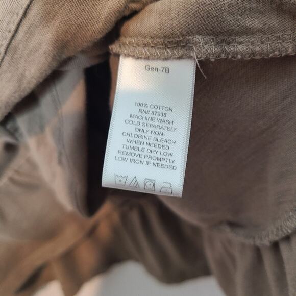 Logo by Lori Goldstein Ruffle Hem Solid 100% Cotton Top Blouse Front Pockets - Picture 5 of 10